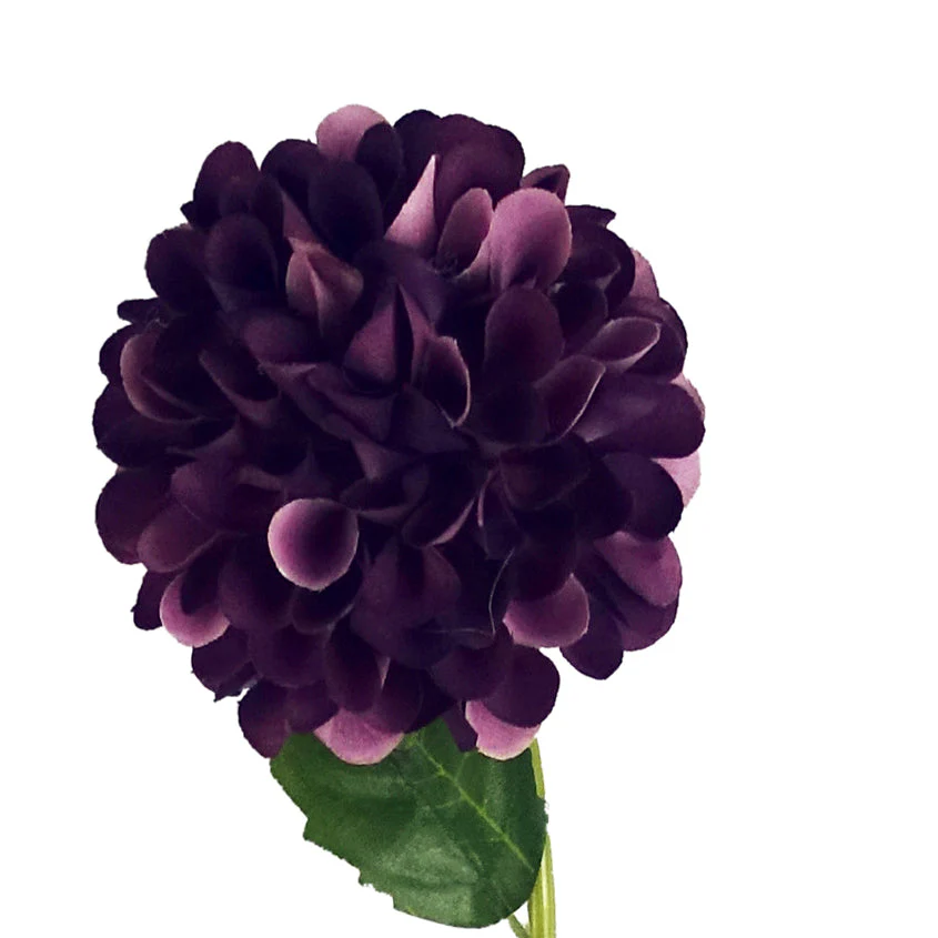 75cm Artificial Dahlia PomPom Flower Stem Purple - Image 3