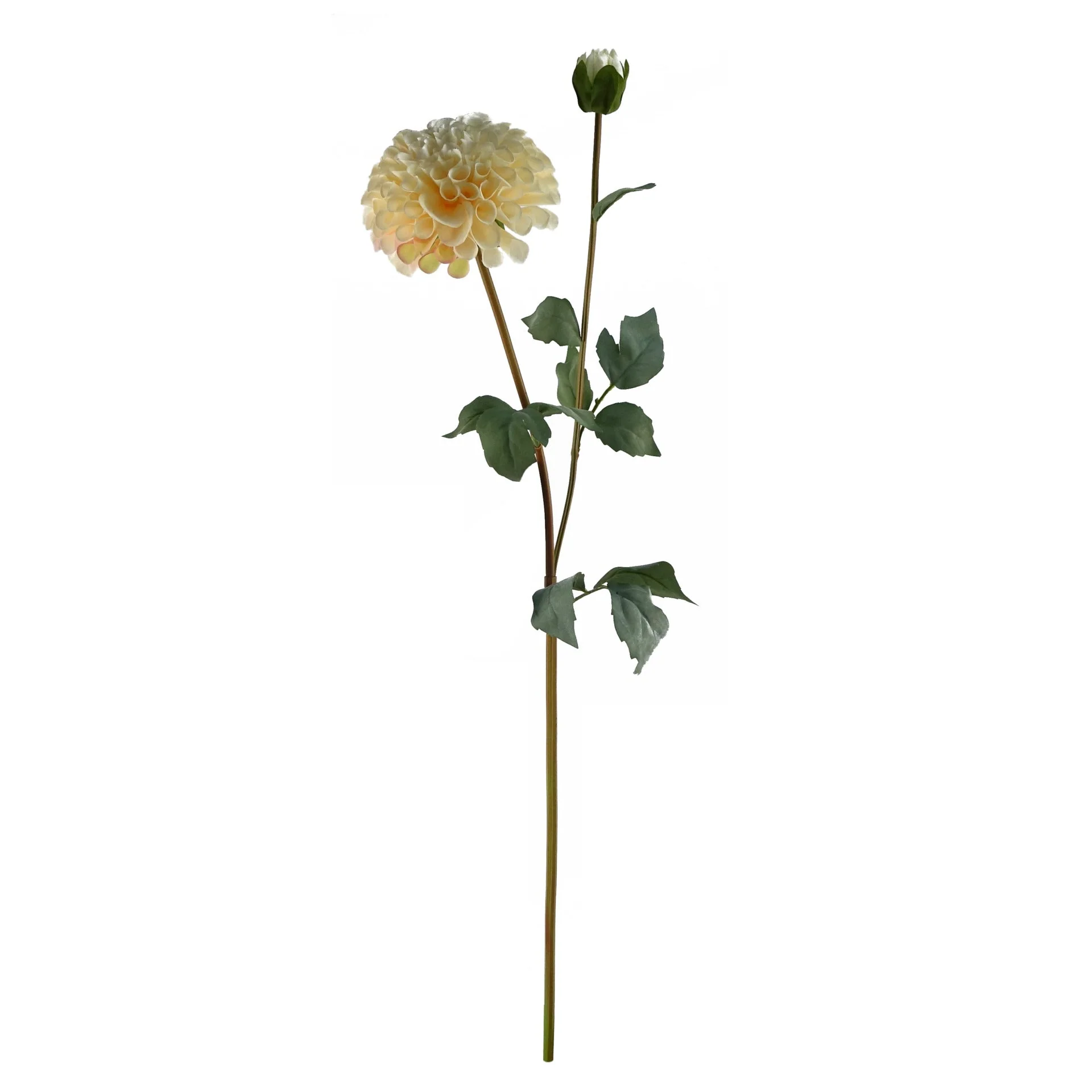 75cm Dhalia PomPom Artificial Flowers Cream - Image 2