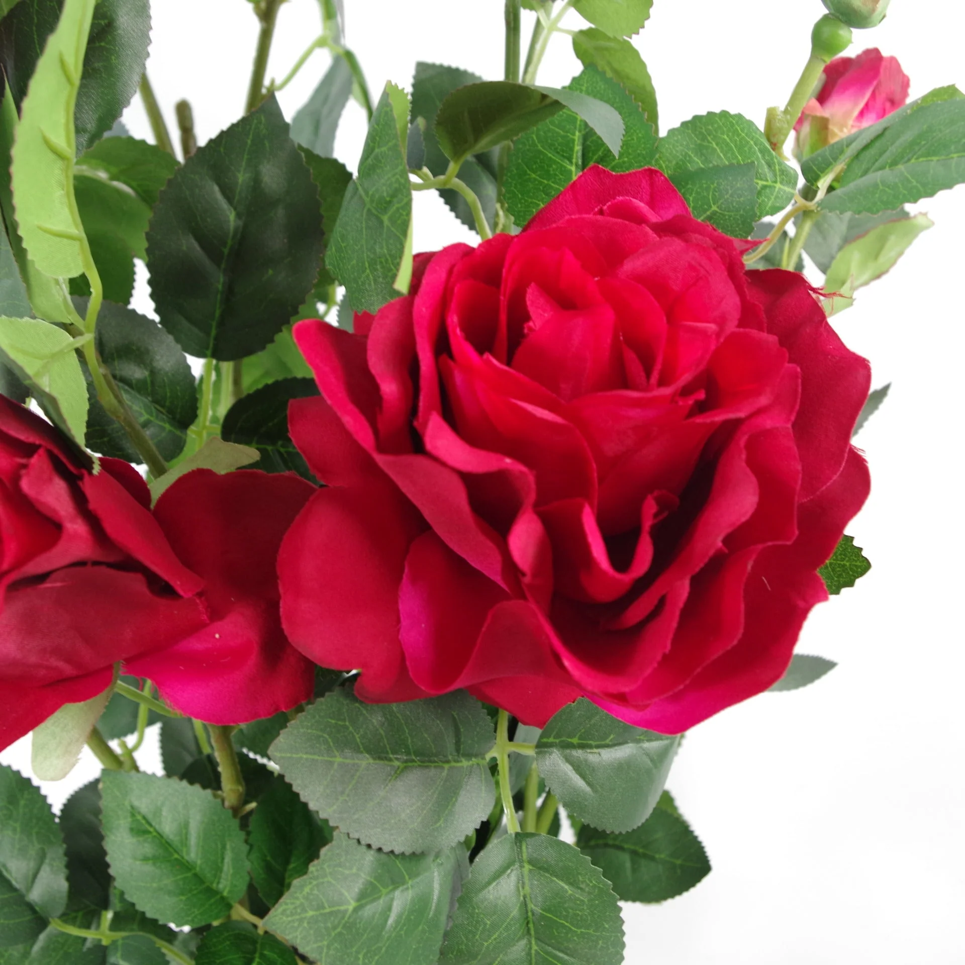 80cm Artificial Red Rose Plant - 180 Leaves - Image 2