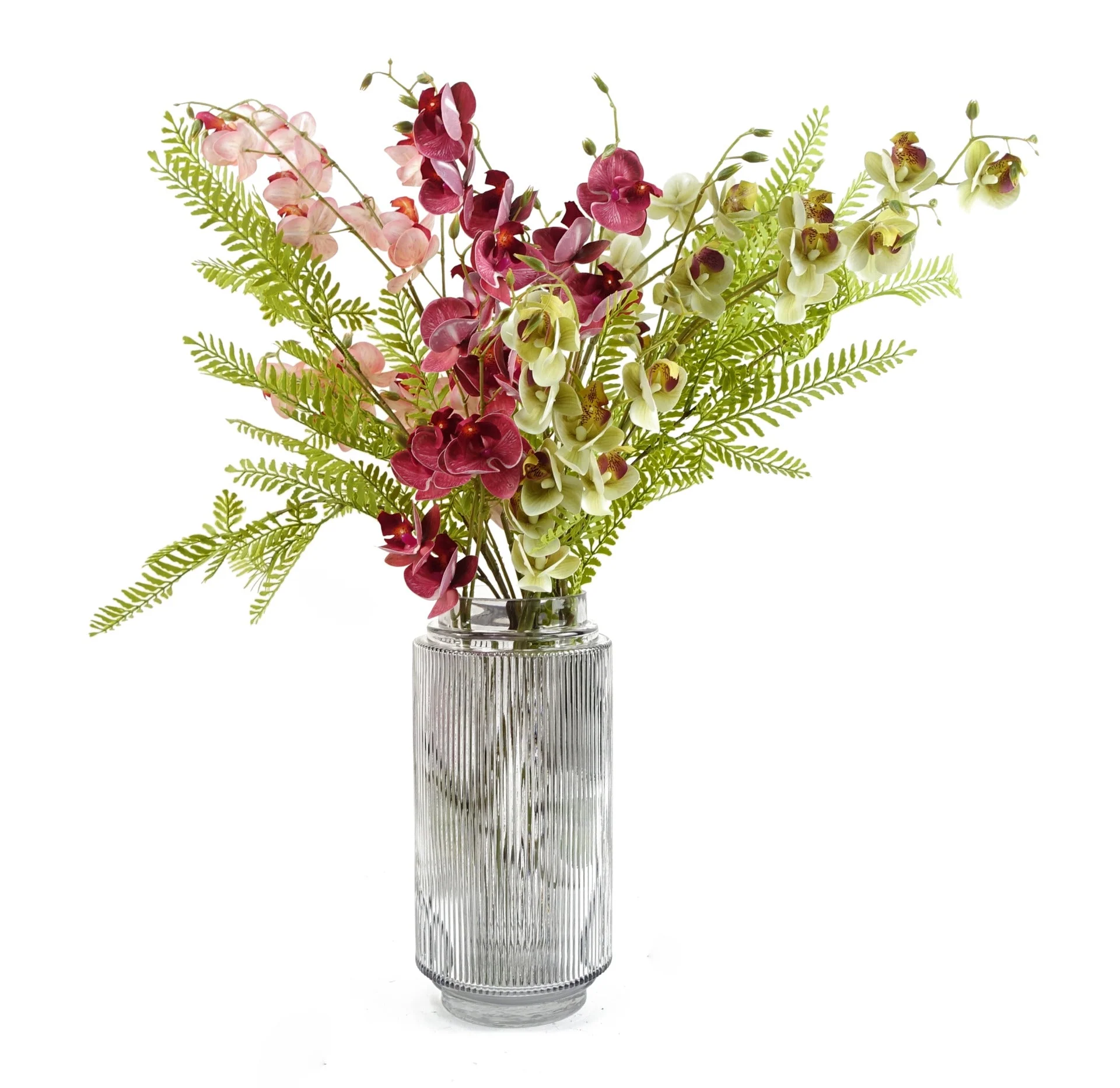 80cm Pink Artificial Mini Orchid Stem - Image 3