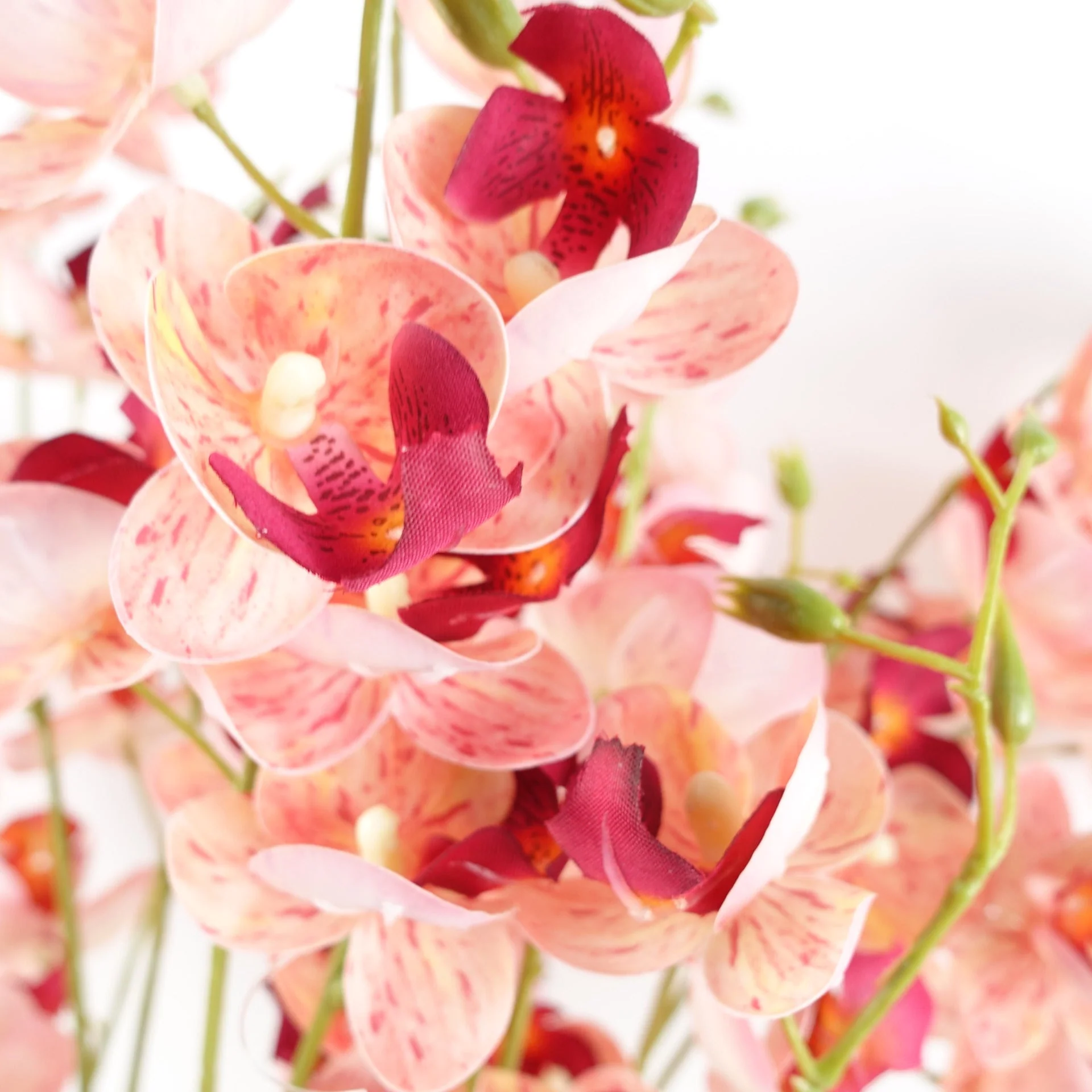 80cm Pink Artificial Mini Orchid Stem - Image 4