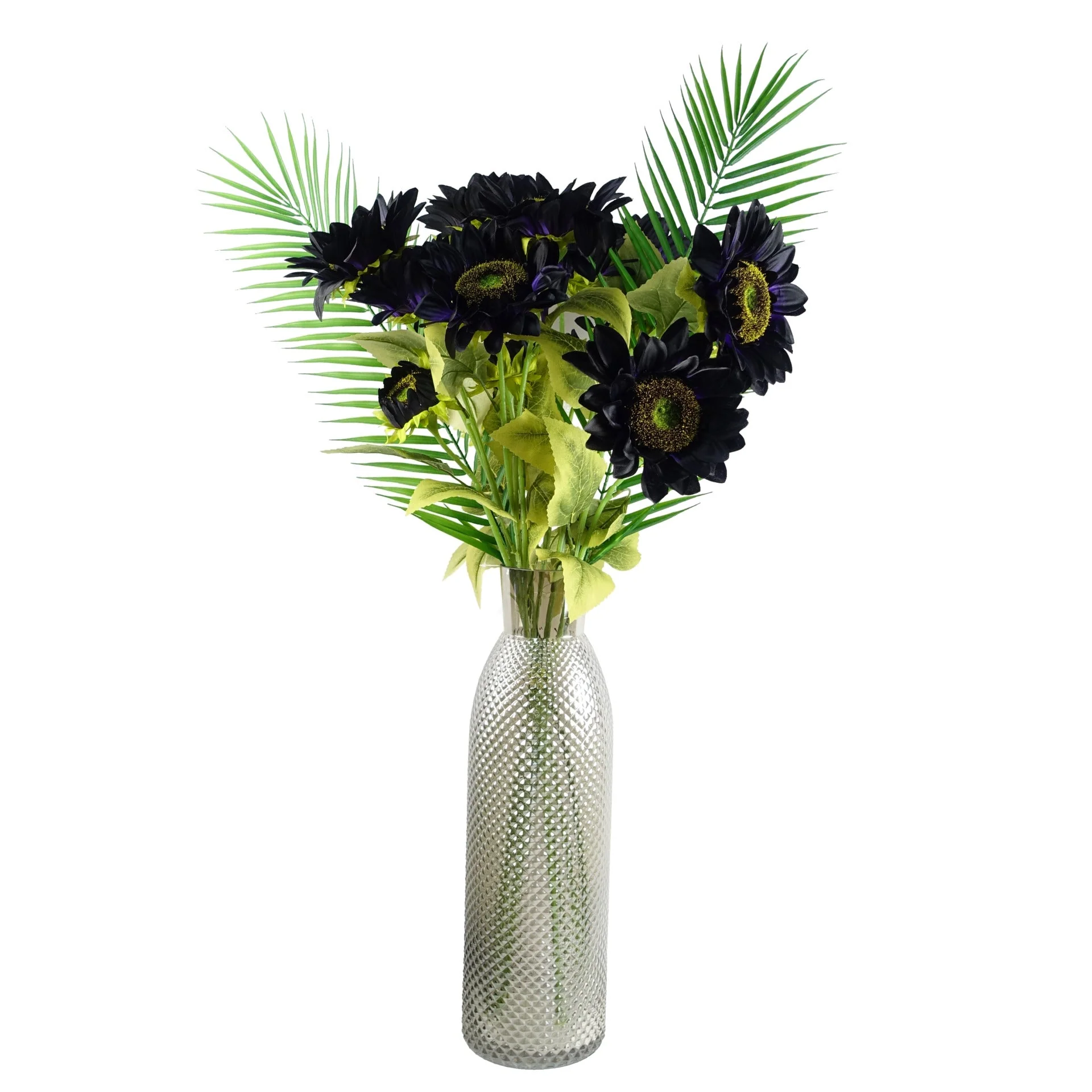 88cm Purple Artificial Sunflower - 3 heads - Image 4