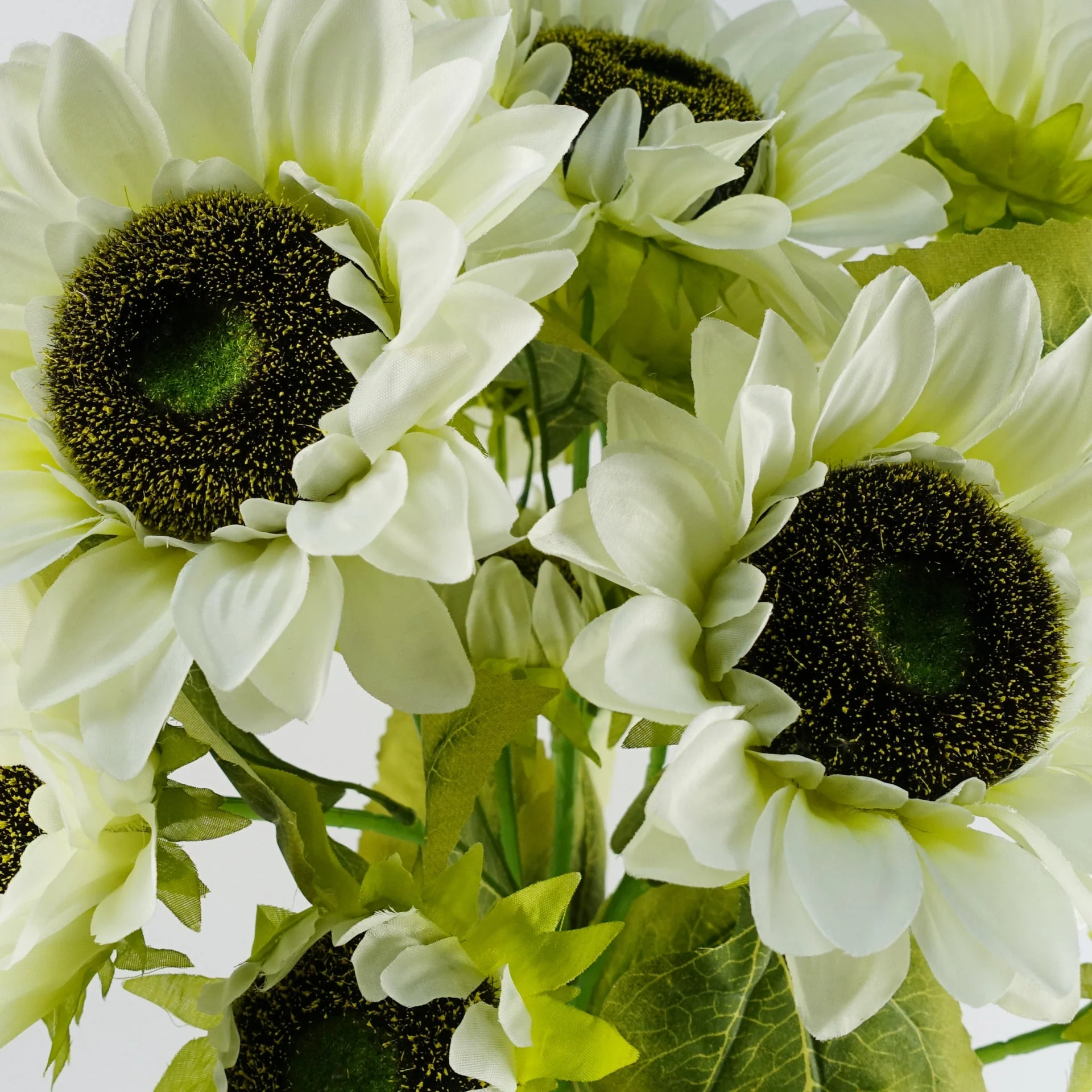 88cm White Artificial Sunflower - 3 heads - Image 2