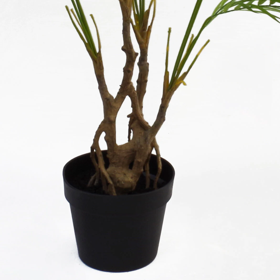 90cm Artificial Areca Palm Plant Twisted Detail Trunk with Copper Metal Plater - Image 4