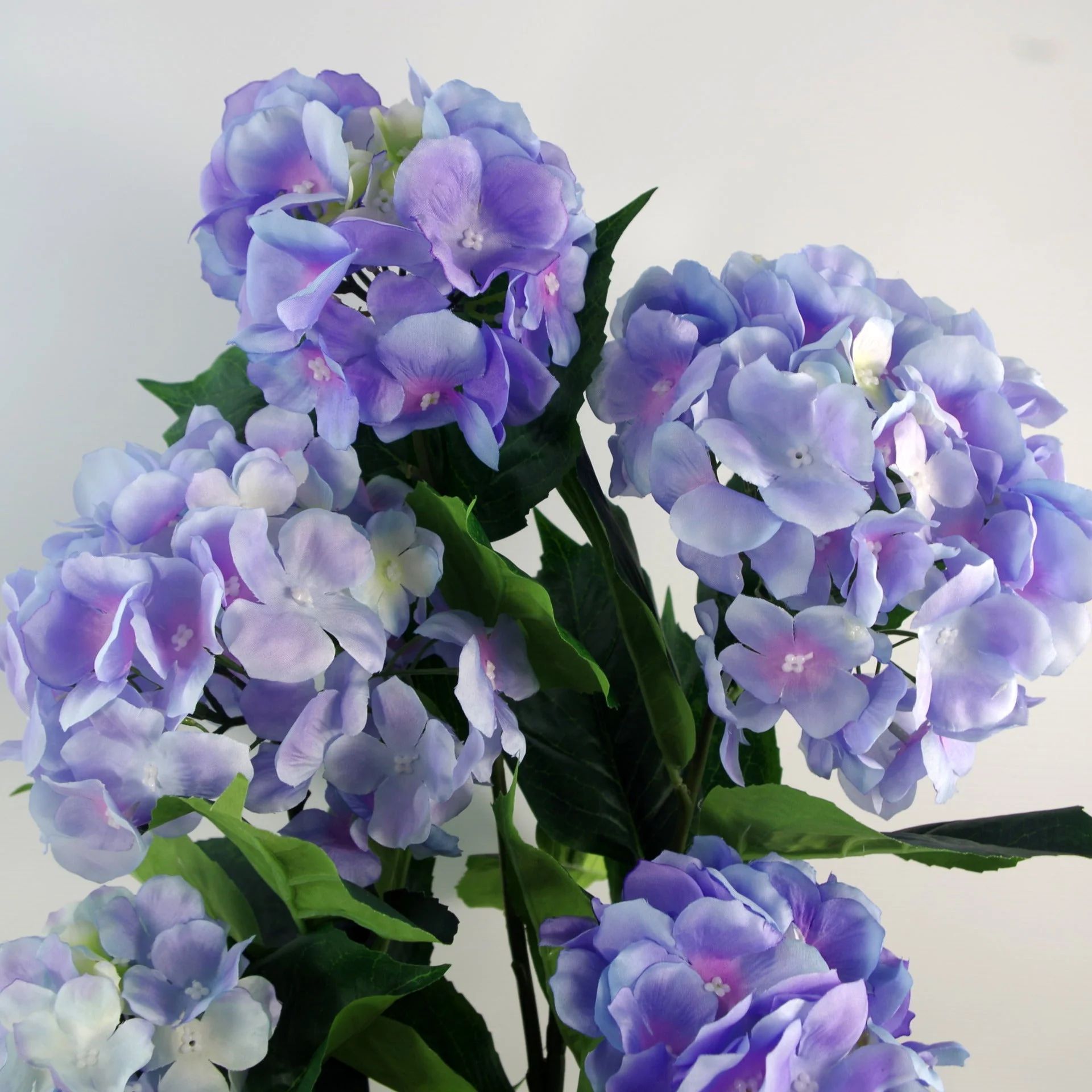 90cm Artificial Hydrangea Plant Blue with 200 Flowers - Image 2