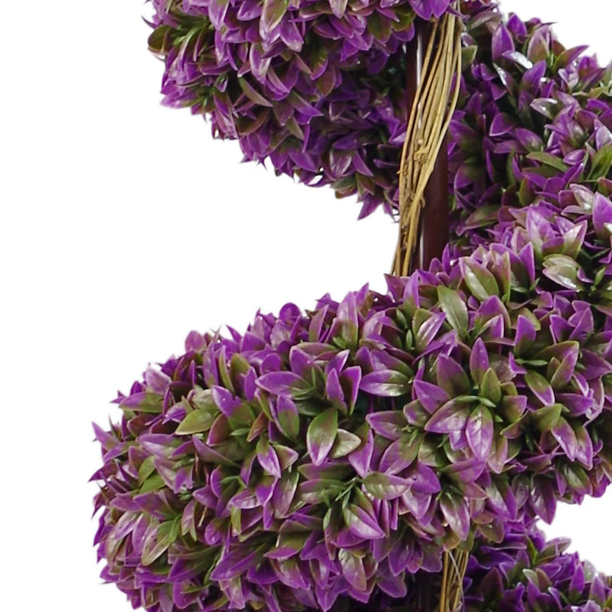 90cm Purple Large Leaf Spiral with Decorative Planter - Image 2