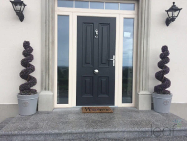 90cm Purple Large Leaf Spiral with Decorative Planter - Image 3