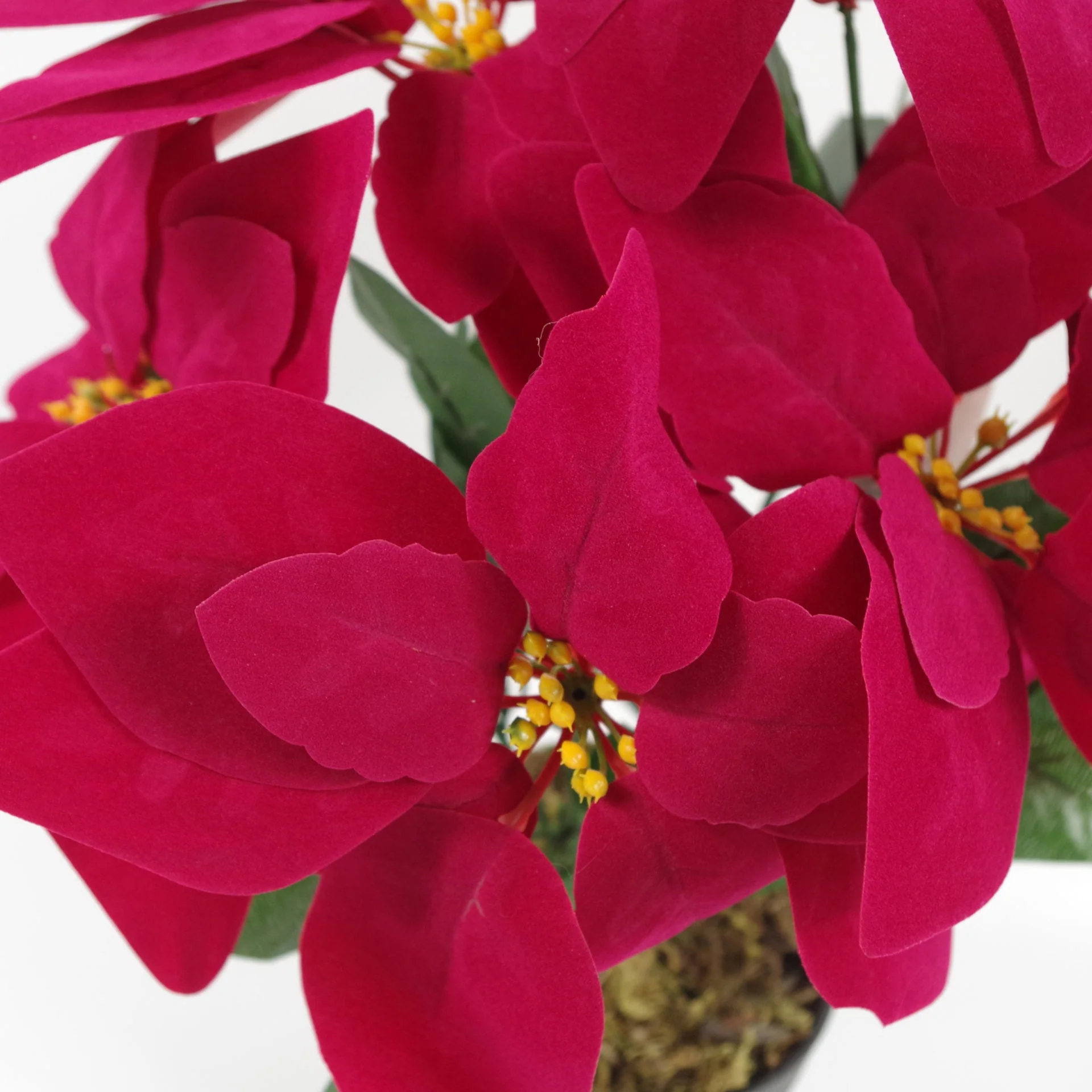 Artificial Christmas Xmas Red Poinsettia 40cm Gold Honeycomb Metal Planter - Image 3