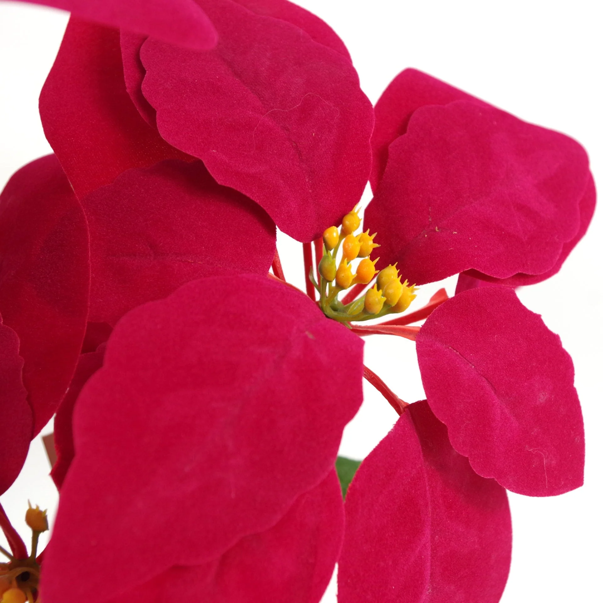Artificial Christmas Xmas Red Poinsettia 40cm Gold Honeycomb Metal Planter - Image 4