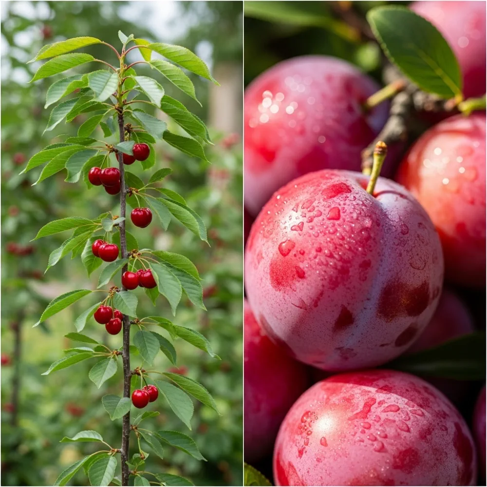 Cordon Cherry and Plum Trees | Perfect Partners | 2 x 9L Trees - Image 2