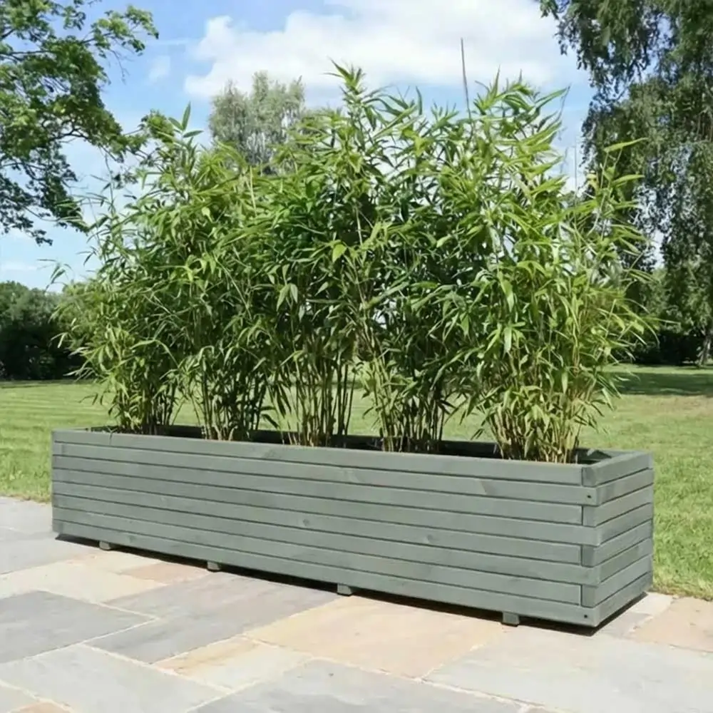 Pine Raised Wooden Trough Planter with Feet - Image 168