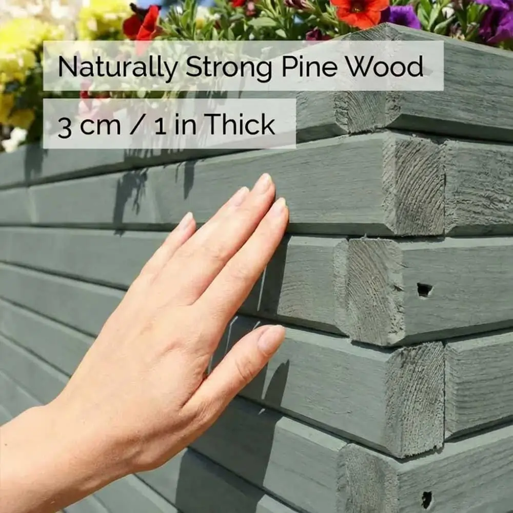 Pine Raised Wooden Trough Planter with Feet - Image 39