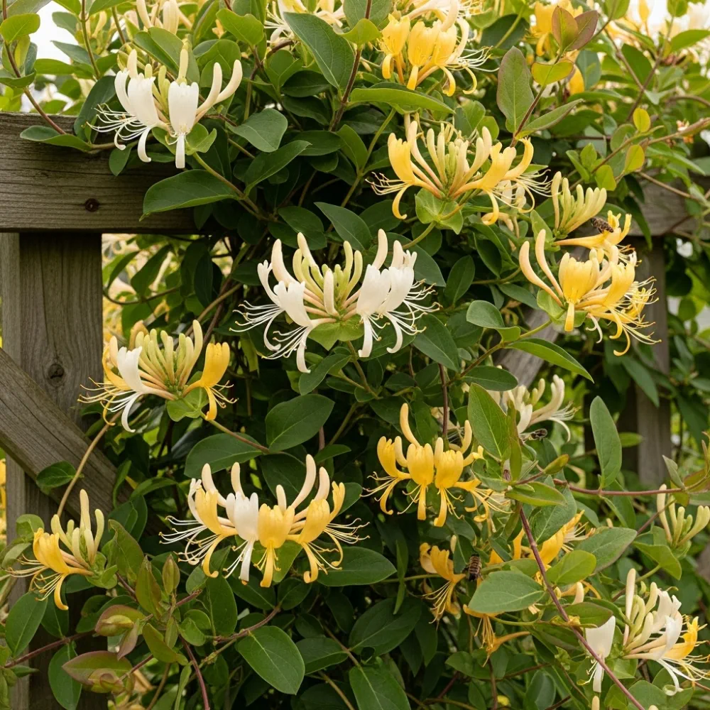Japanese Honeysuckle | Lonicera Japonica 'Chinensis' | 4 Plants in 1.5L Pots - Image 2