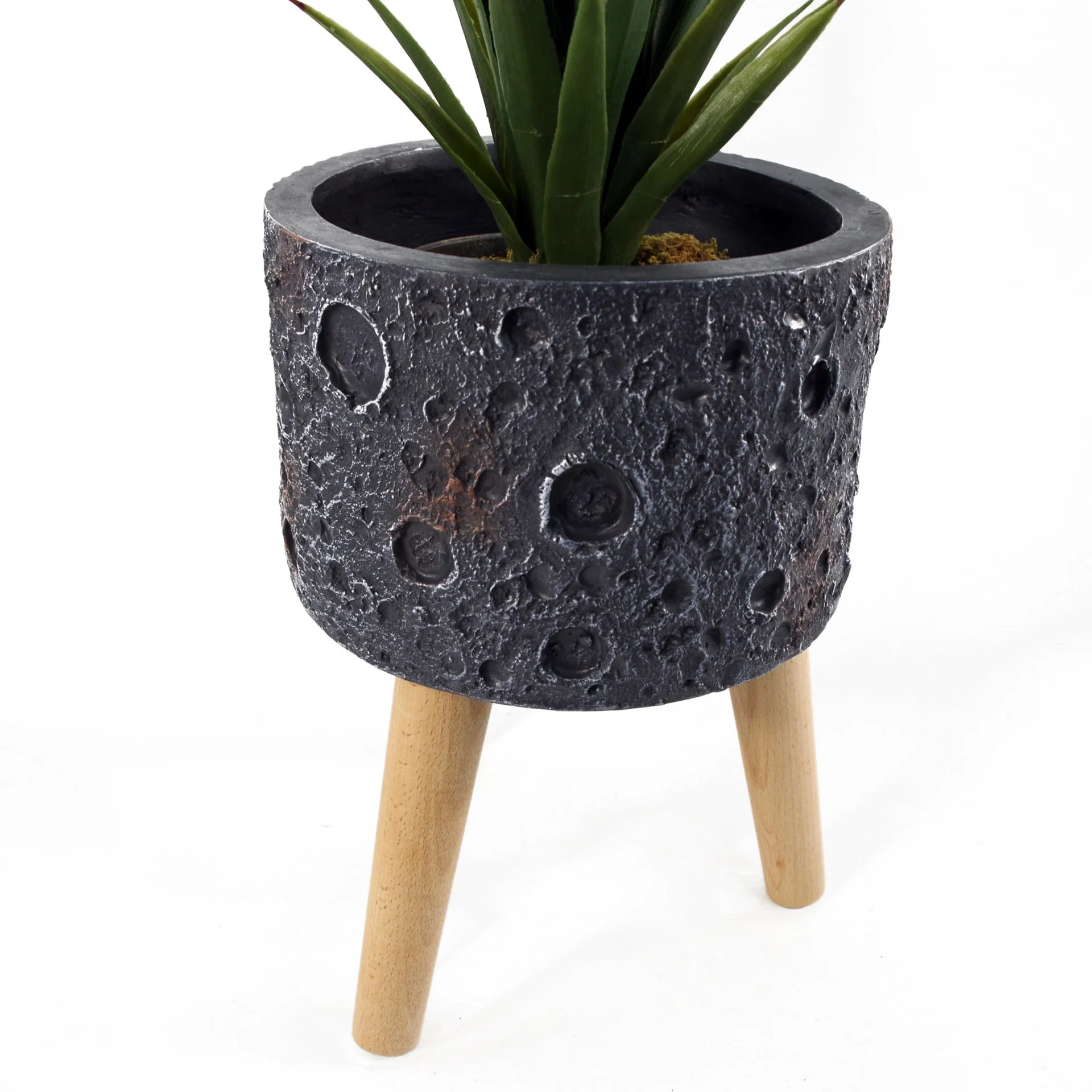 Moon Black Planter with Stand - Image 4