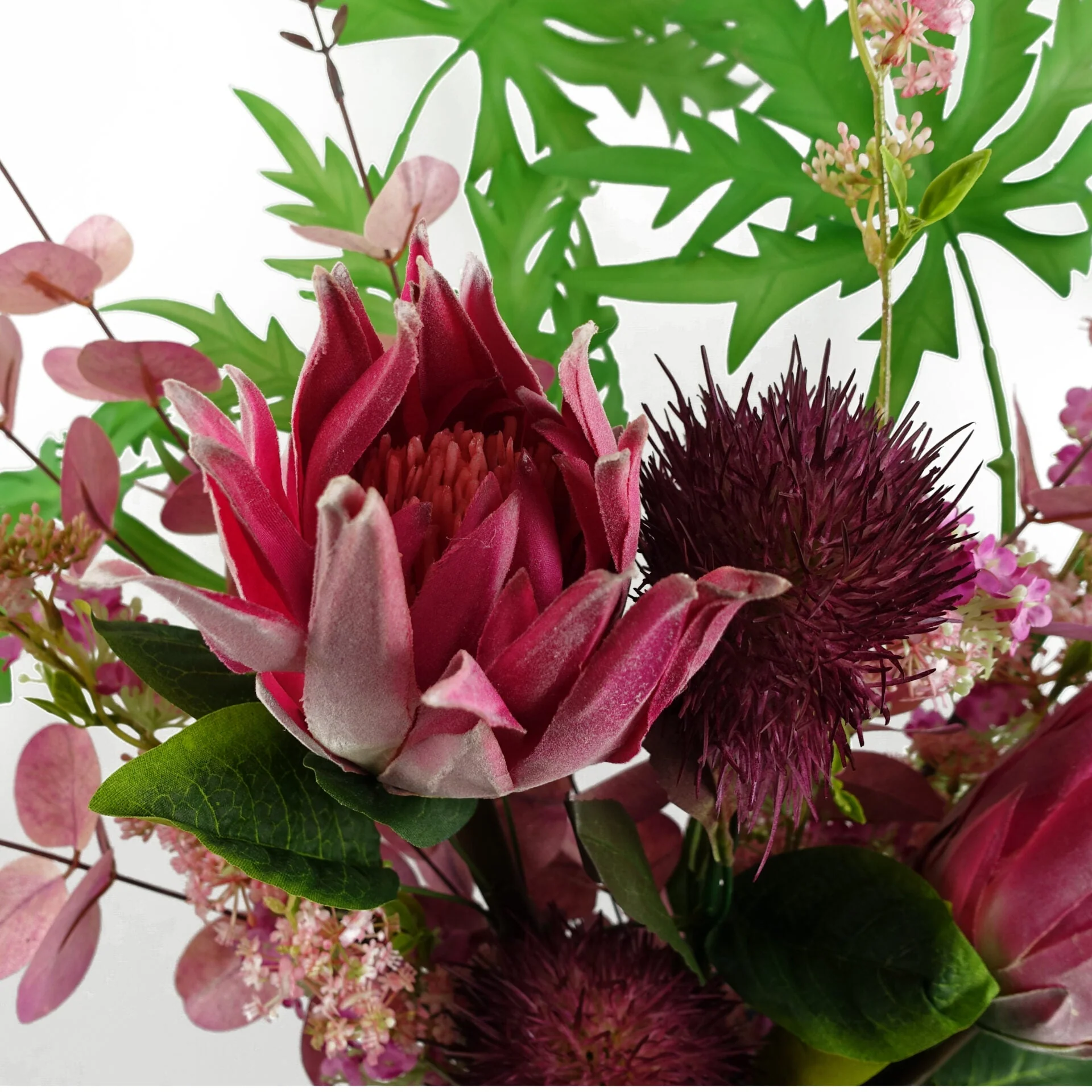 Pack of 6 x 70cm Globe Thistle Purple Ball Artificial Flower Stem - Image 4