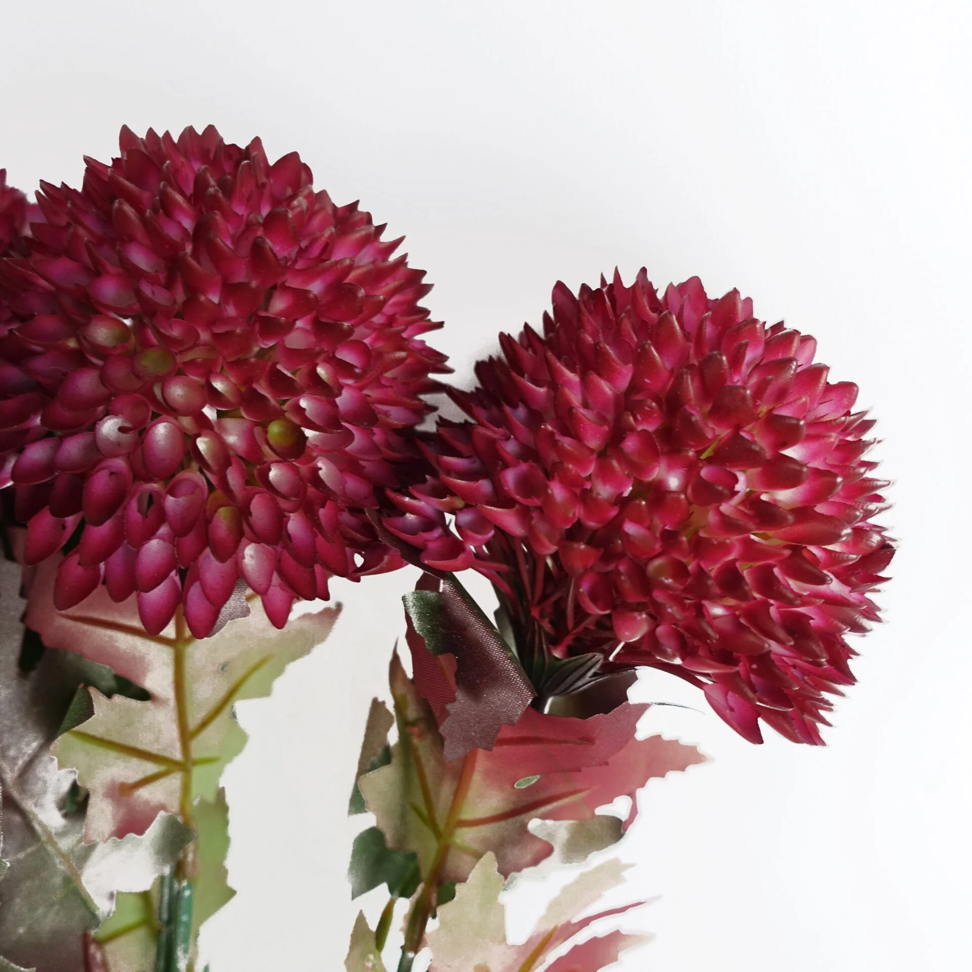 Pack of 6 x 70cm Large Ball Dahlia Artificial Flower Stem Pink - Image 4
