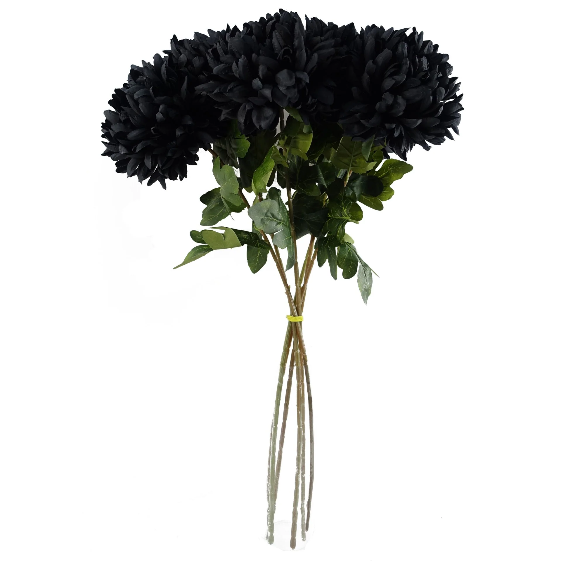 Pack of 6 x 75cm Extra Large Reflex Chrysanthemum - Black - Image 3