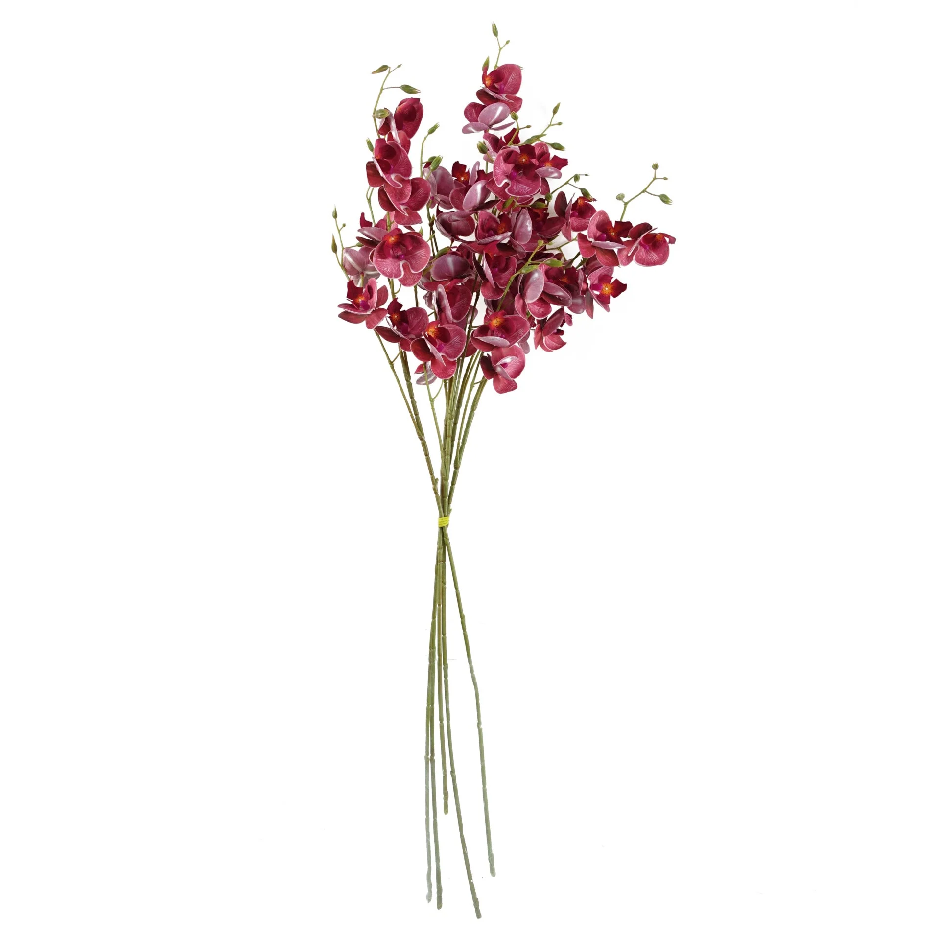 Pack of 6 x 80cm Dark Pink Artificial Mini Orchid Stem - Image 3