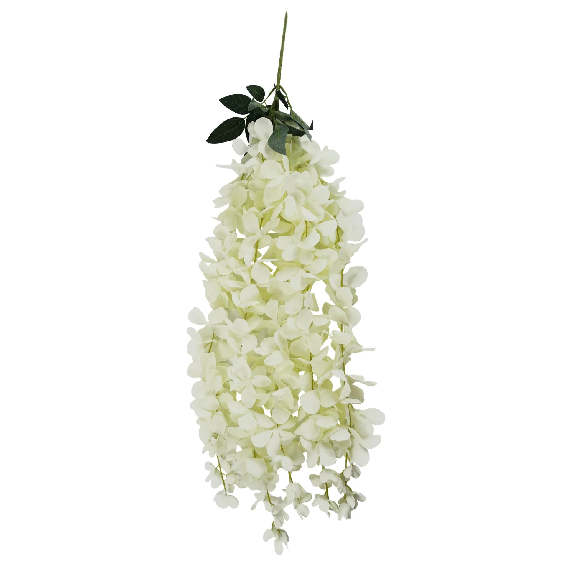 Pack of 6 x 80cm Hanging Wisteria Flowers in Cream - Image 2