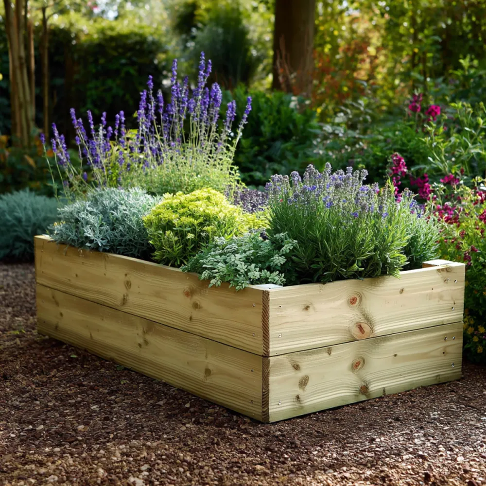 Premium Rectangular Wood Raised Bed - Image 4