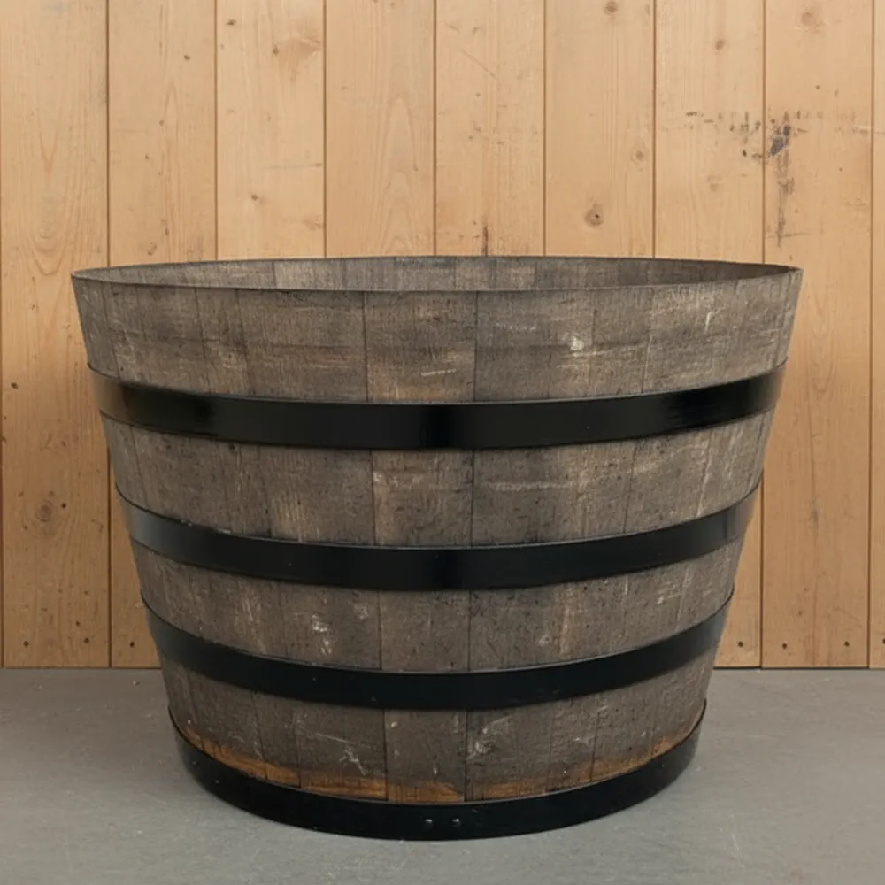 Rustic Oak Barrel Tree / Herb / Bedding Planter - Image 13