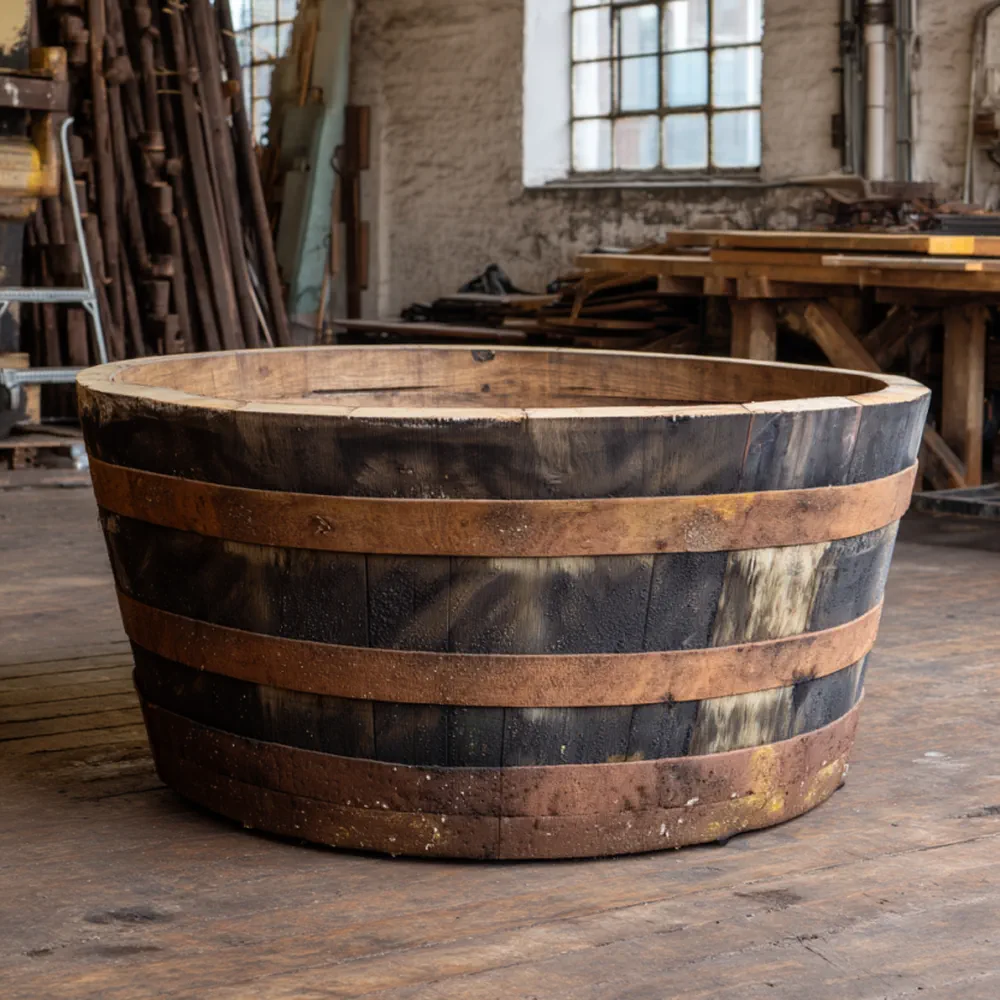 Rustic Oak Barrel Tree / Herb / Bedding Planter - Image 40
