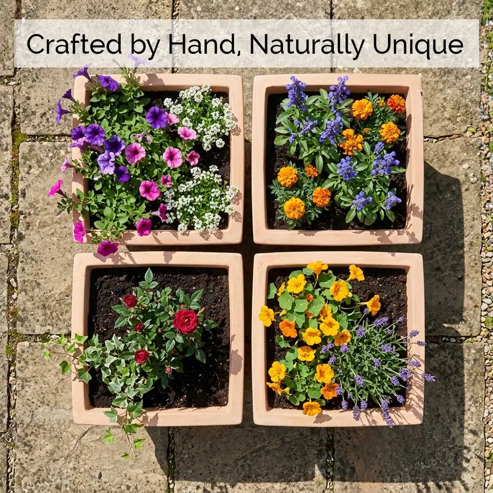 Rustic Terracotta Cube Plant Pot - Image 5