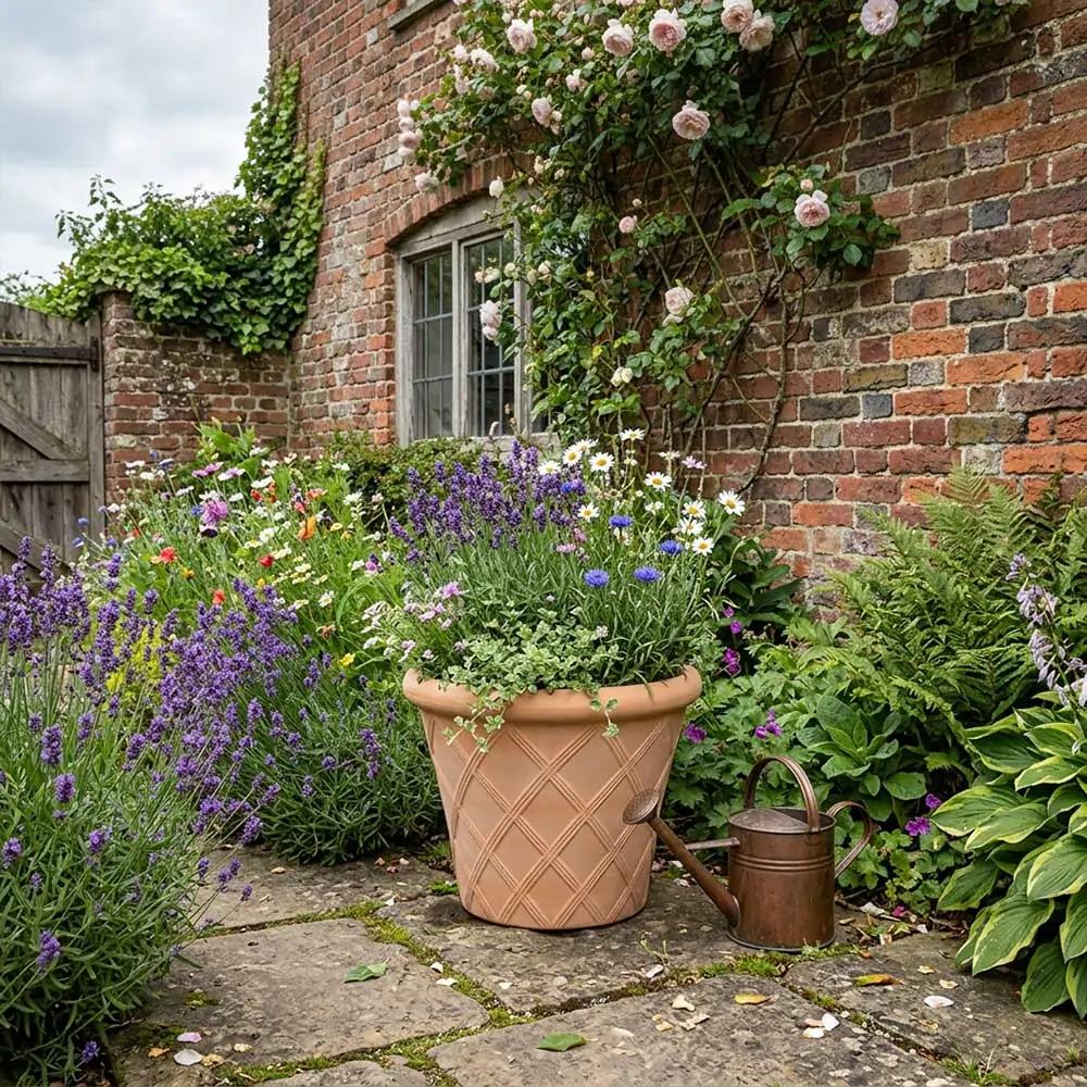 Rustic Terracotta Lattice Plant Pot - Image 23