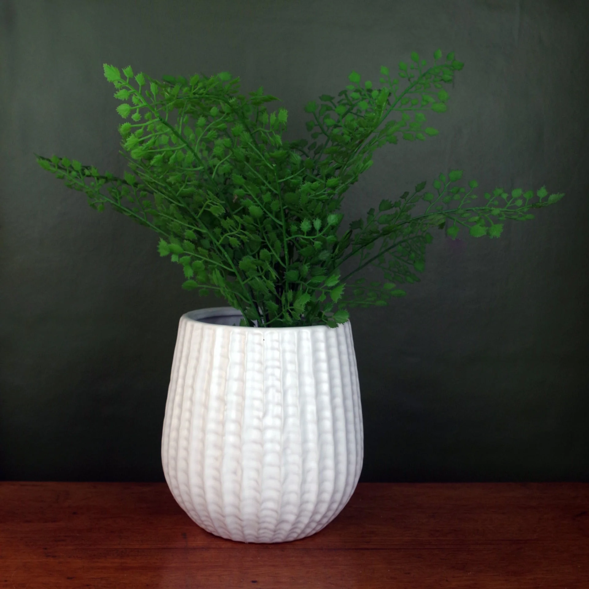 White Ceramic Planter Plant Pot - Image 2