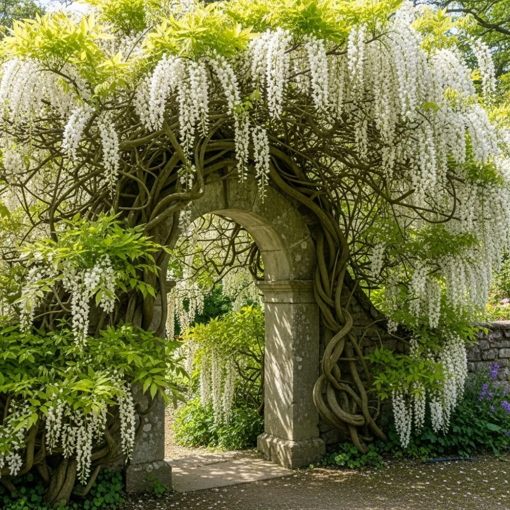 4 White Japanese Wisteria | Wisteria floribunda 'Alba' | 2L Pots - Image 2