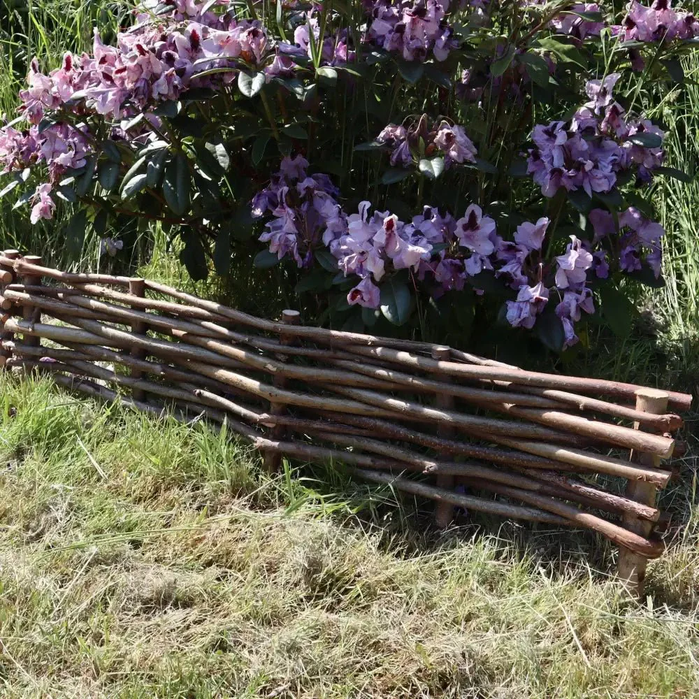 Woven Hazel Hurdle Lawn Edging – 22cm Height - Image 7