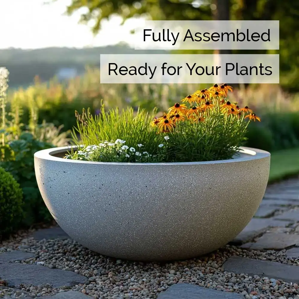 Zinc Galvanised Bowl Planter - Image 47