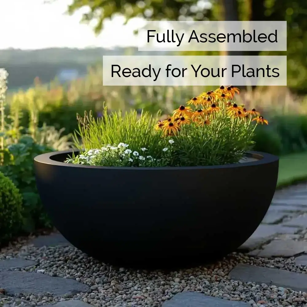 Zinc Galvanised Bowl Planter - Image 5