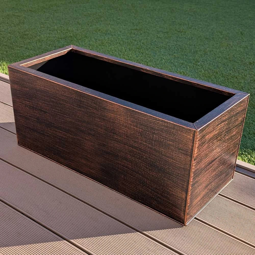 Zinc Galvanised Brushed Hand Finished Trough Metal Planter - Image 16