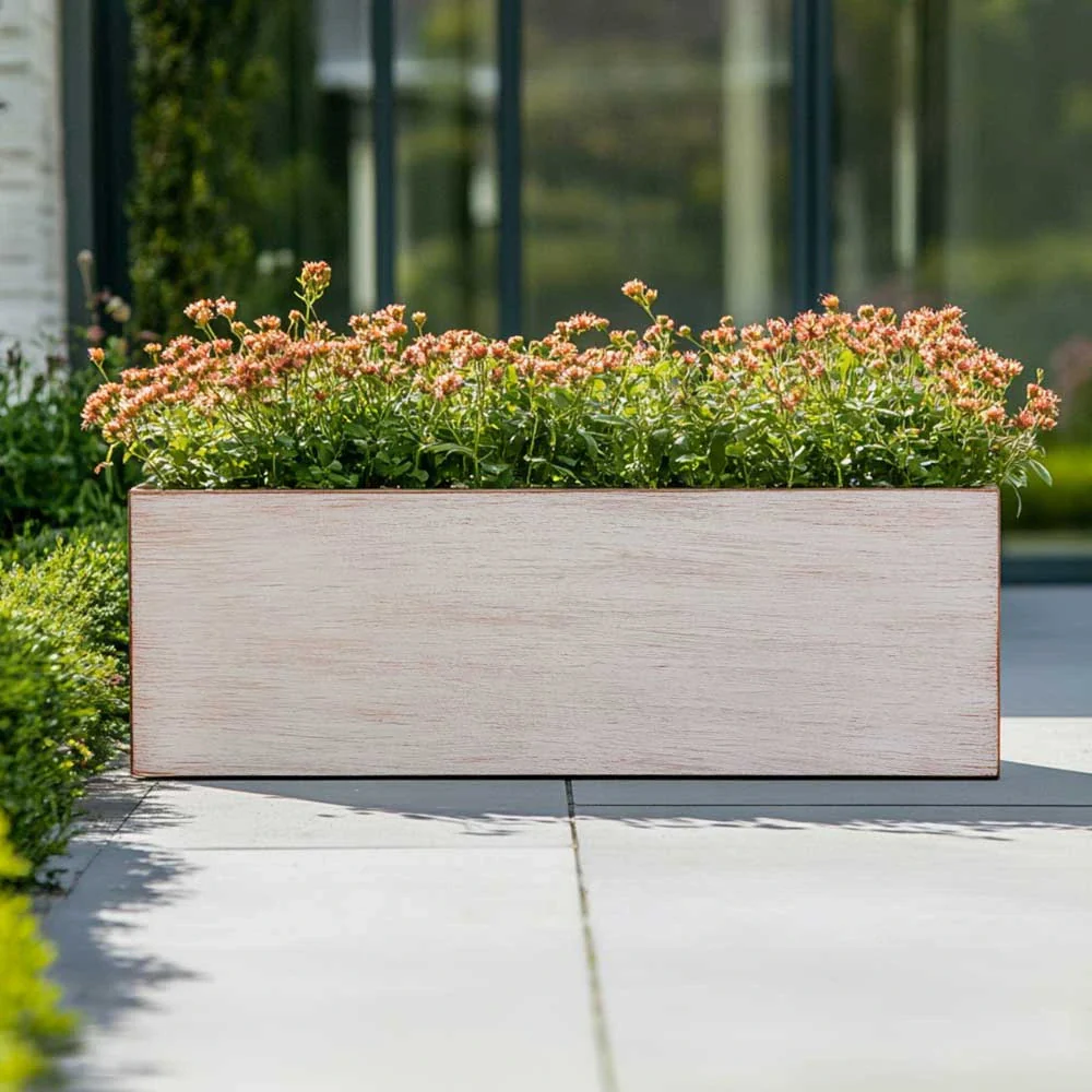 Zinc Galvanised Brushed Hand Finished Trough Metal Planter - Image 25