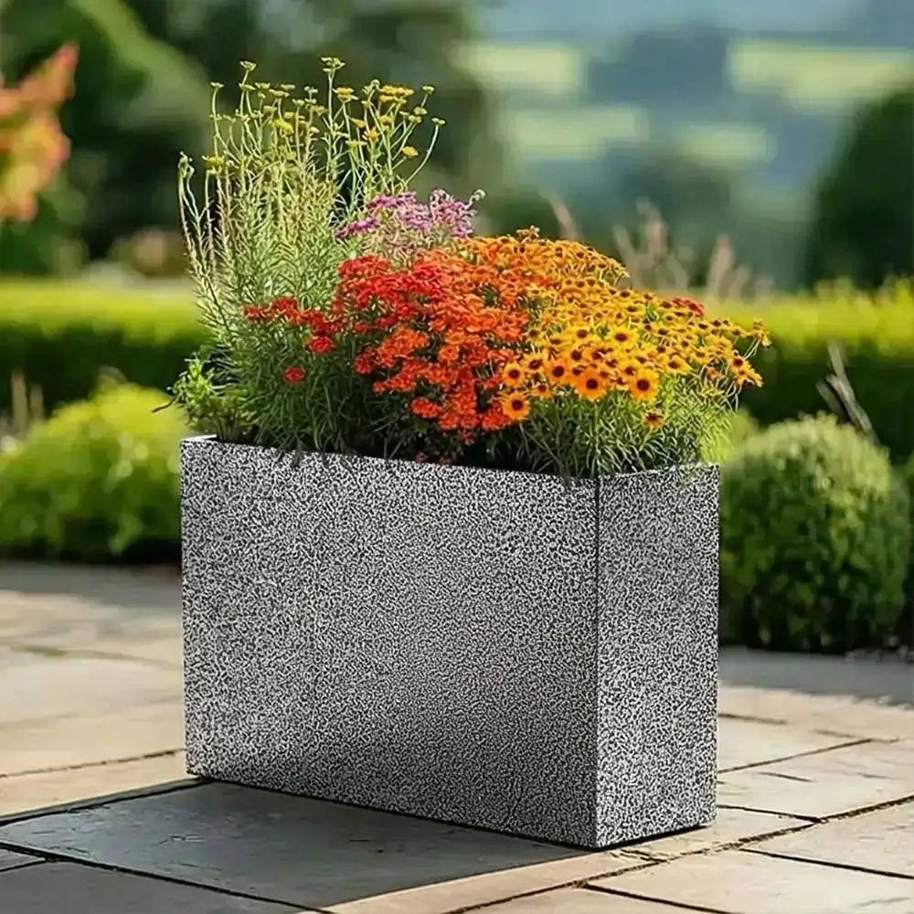 Zinc Galvanised Long Tall Trough Planter - Image 177