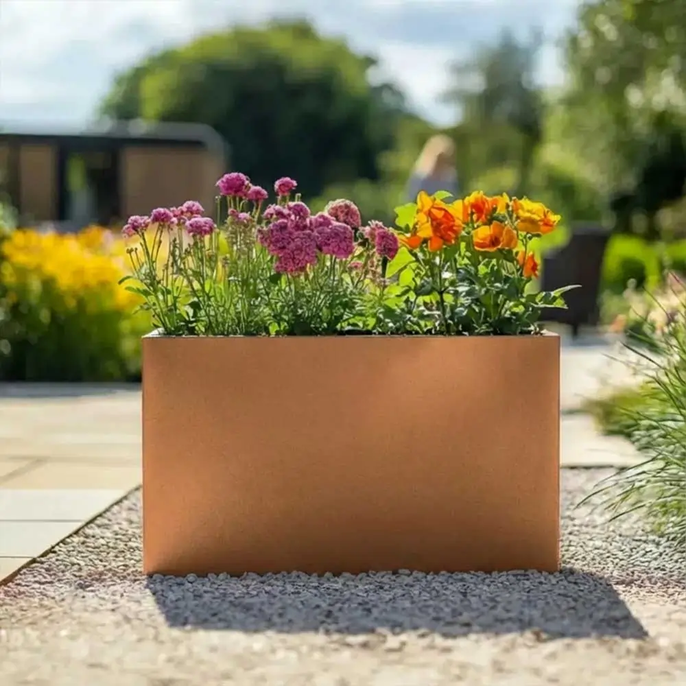 Zinc Galvanised Long Tall Trough Planter - Image 37