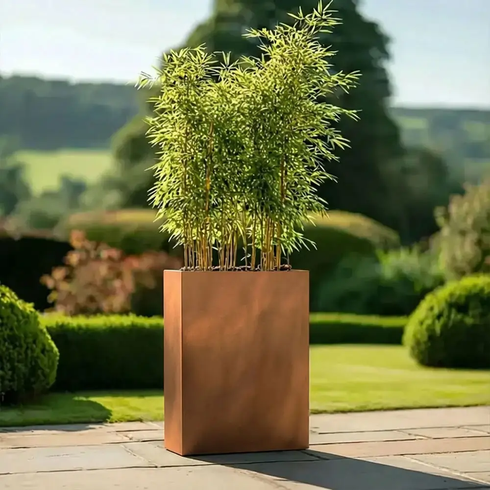 Zinc Galvanised Long Tall Trough Planter - Image 53