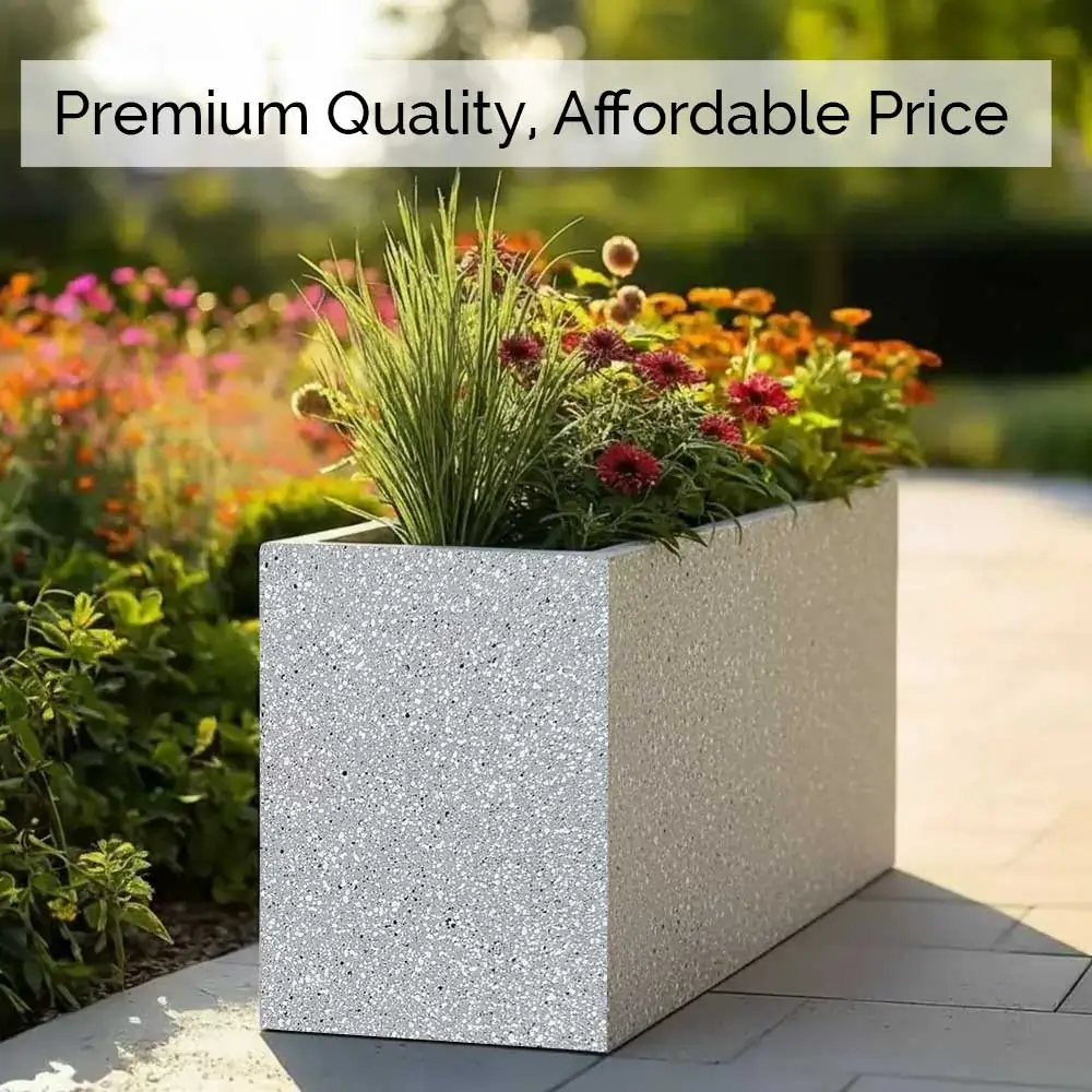 Zinc Galvanised Long Tall Trough Planter - Image 88