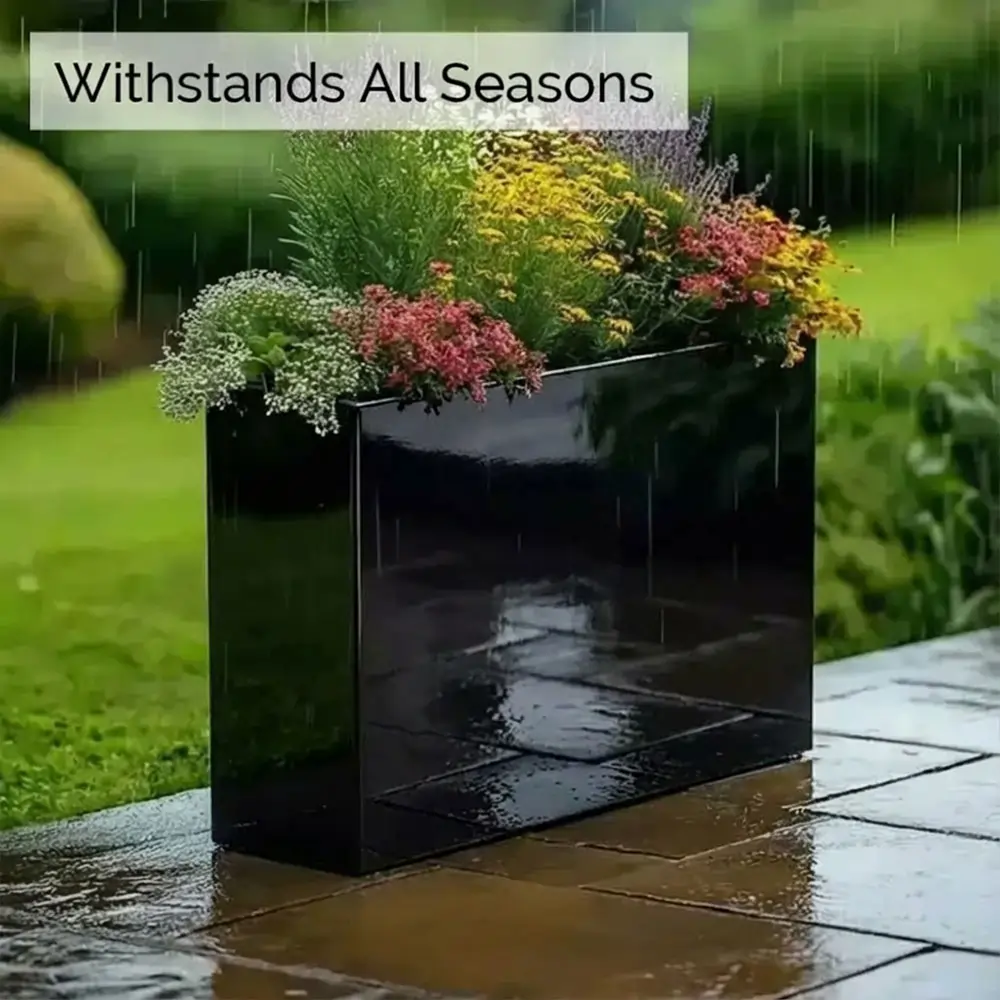 Zinc Galvanised Long Tall Trough Planter - Image 97