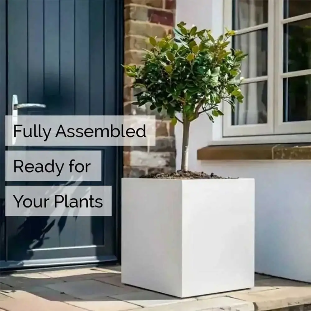 Zinc Galvanised Cube Metal Planter - Image 113