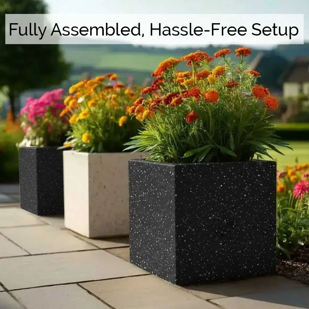 Zinc Galvanised Cube Metal Planter - Image 12