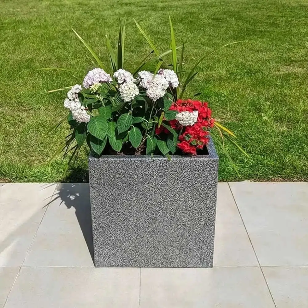 Zinc Galvanised Cube Metal Planter - Image 173