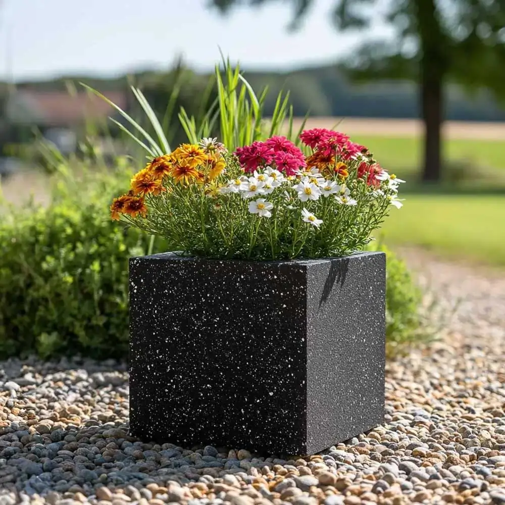 Zinc Galvanised Cube Metal Planter - Image 18