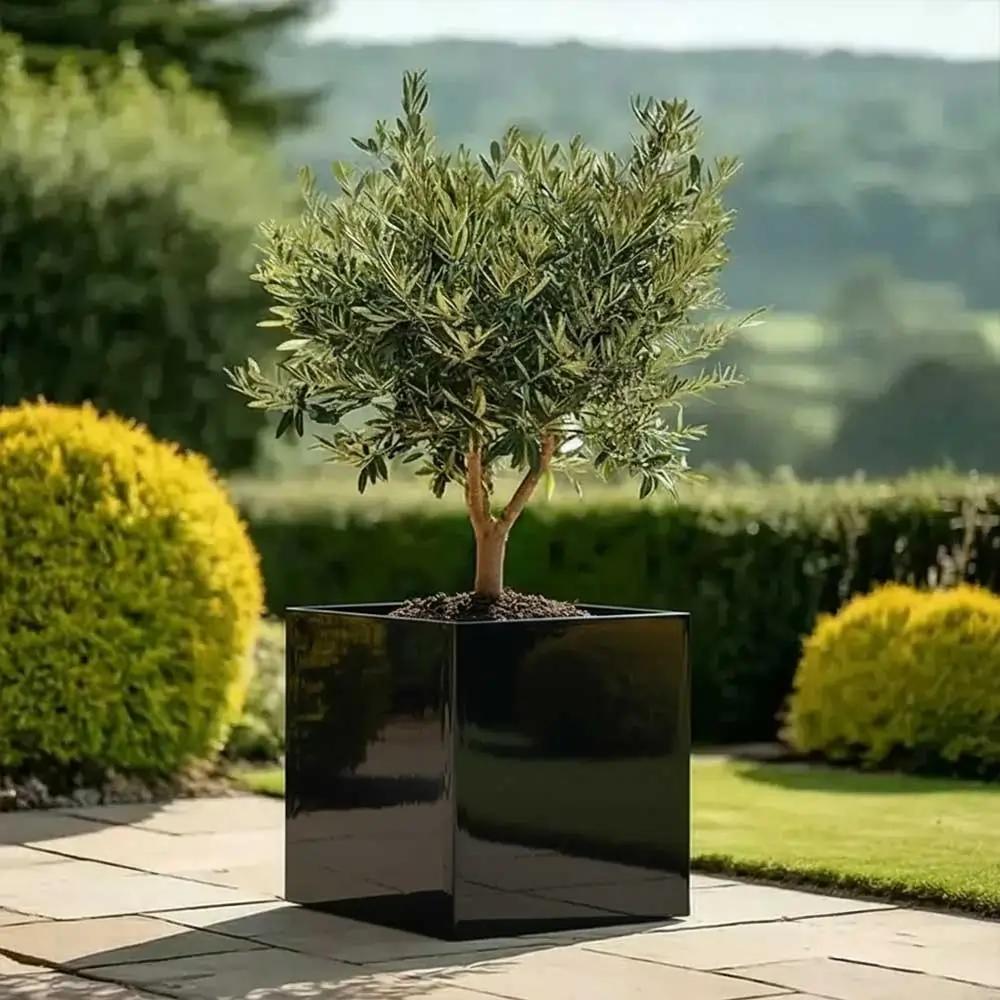 Zinc Galvanised Cube Metal Planter - Image 37