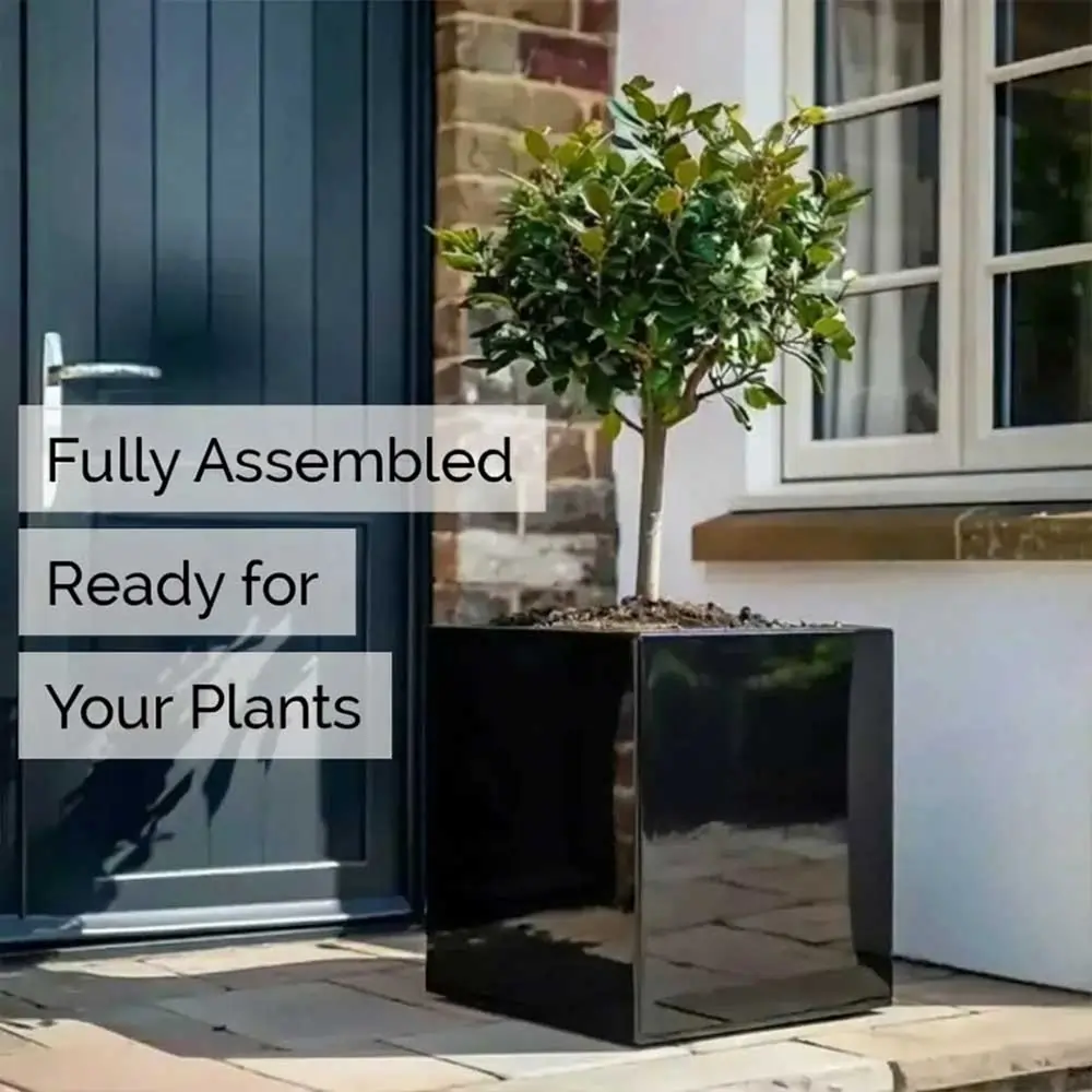 Zinc Galvanised Cube Metal Planter - Image 42