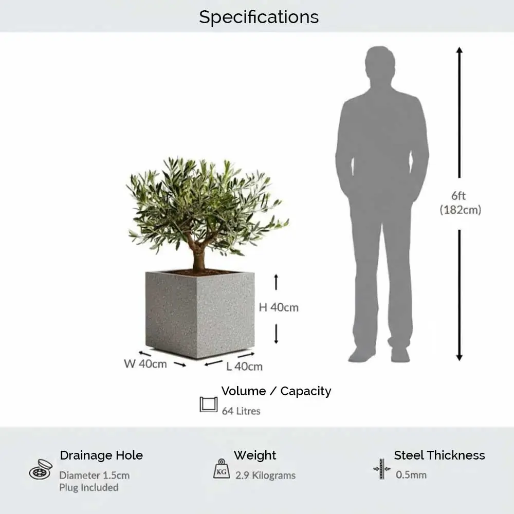 Zinc Galvanised Cube Metal Planter - Image 56