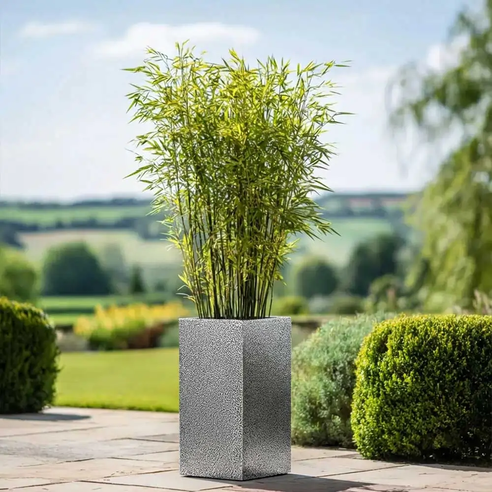Zinc Galvanised Tall Square Planter - Image 125