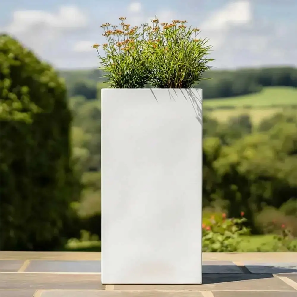 Zinc Galvanised Tall Square Planter - Image 131