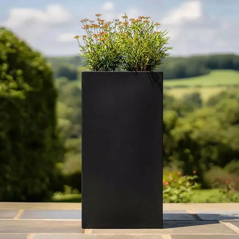 Zinc Galvanised Tall Square Planter - Image 15